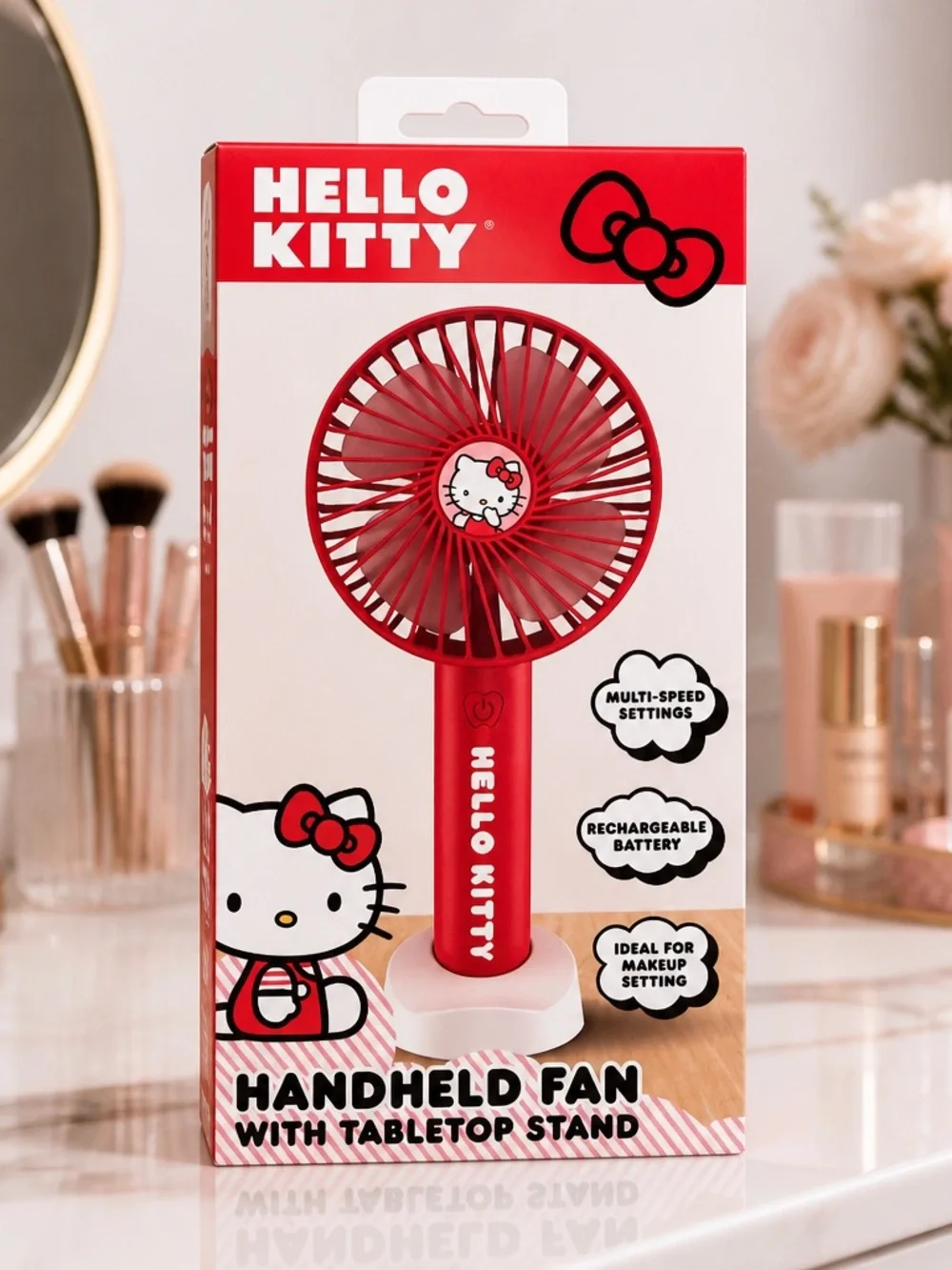 Hello Kitty 3-Piece Electronics Set Fan Earbuds Alarm Clock
